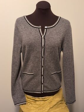 InCashmere Women's Charcoal Gray 100% Cashmere Sweater